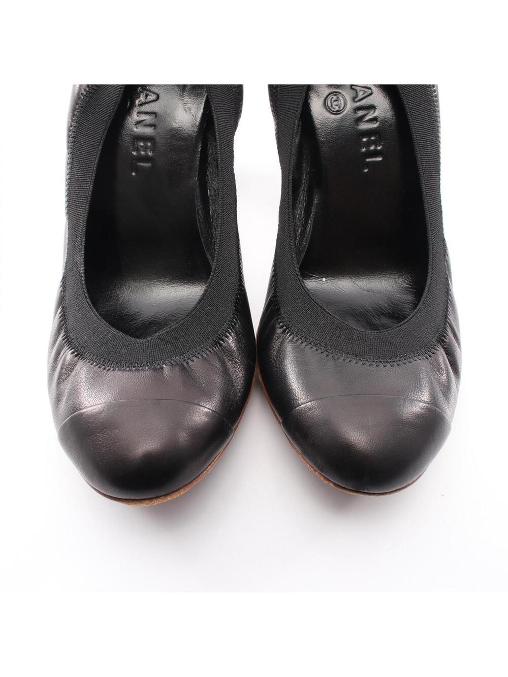 Chanel Coco Mark Heeled Pumps Shoes #37 #274898C39B - Picture 8 of 12